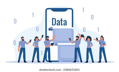 Businessman relies on power of technology, internet, and data security to protect his business in the digital world, vector illustration with people concept GDPR compliance burden.