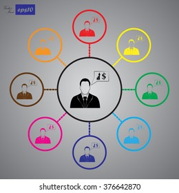 Businessman report. Vector icon