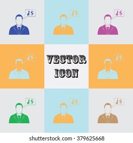 Businessman report. Vector icon