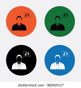 Businessman report. Vector icon