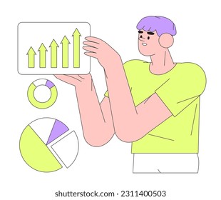 Businessman research market and search solutions, strategies and ways of company business improvement. Economic strategy, analysis of sales, statistic, data collection and management.