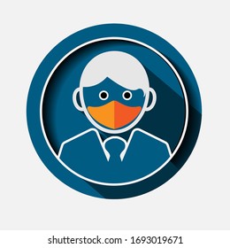Businessman  and RESPIRATOR MASK icons  vector and other design styles