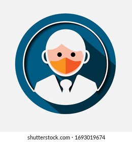 Businessman  and RESPIRATOR MASK icons  vector and other design styles