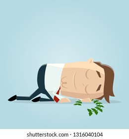 businessman resting on his laurels