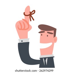 Businessman with Ribbon at his Finger