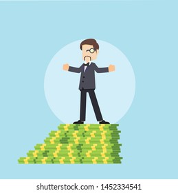 businessman rich and success vector illustration design