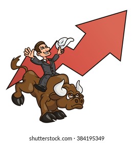 Businessman is riding bull 4