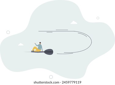 businessman riding dart changing direction to the right target.flat vector illustration.