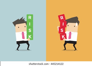 Businessman risk management. Business concept cartoon vector