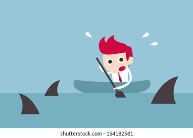 businessman in risk, vector