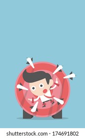 businessman in risk, vector