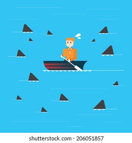 businessman in risk, vector,vector,illustration.