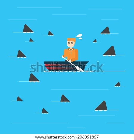businessman in risk, vector,vector,illustration.