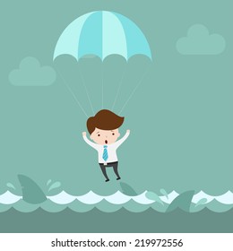 Businessman in risk,Vector EPS 10.