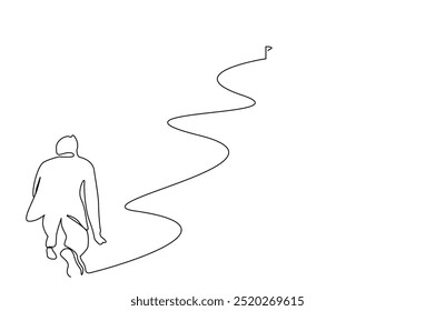 businessman road future career target path business life one line art design vector