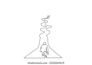 businessman road future career target path business life one line art design vector