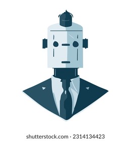 Businessman with robot head vector illustration