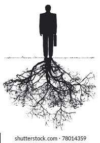 businessman with roots