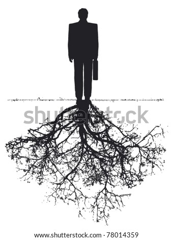 businessman with roots