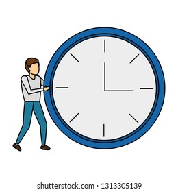businessman with round clock