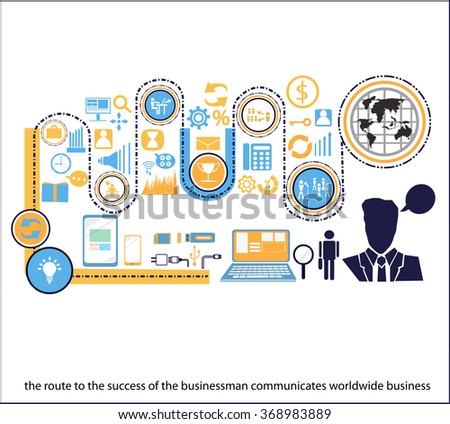 businessman route communicates world class for succeed 