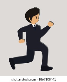 Businessman run concept. Creative idea design for template, brochure or presentation.
