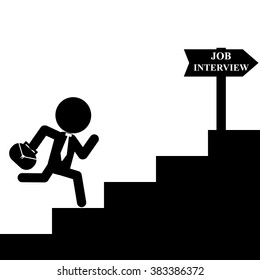 businessman run to job interview