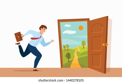 Opening Office Door Stock Illustrations Images Vectors