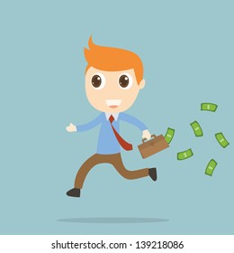 Businessman running
