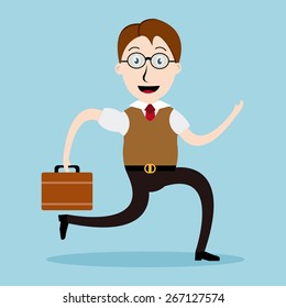 Businessman running