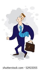 Businessman running