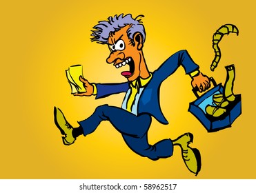 Businessman running