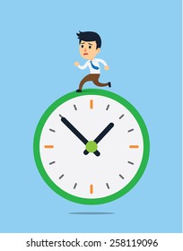 businessman running against time