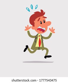 Businessman running angry in isolated vector illustrations
