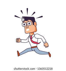 businessman running avatar character
