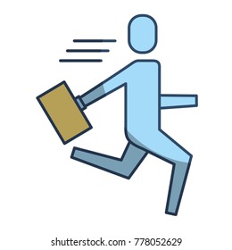 businessman running with briefcase success