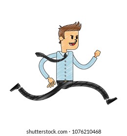 Businessman running cartoon scribble