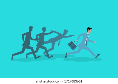 businessman running competition, high competitive business concept