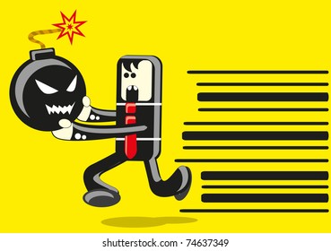 businessman running for deadline