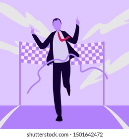 Businessman running at the finish line, VECTOR, EPS10