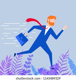 businessman running flat design style vector illustration,digital