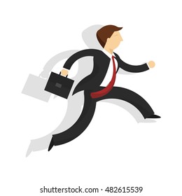 businessman running forward abstract vector illustration character in flat design business man