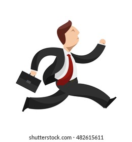 businessman running forward abstract vector illustration character in flat design business man