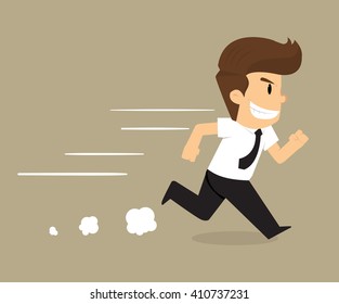 businessman running forward with confidence. vector