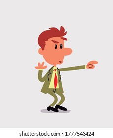 Businessman running happily  in isolated vector illustration