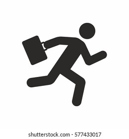 Businessman running with his briefcase