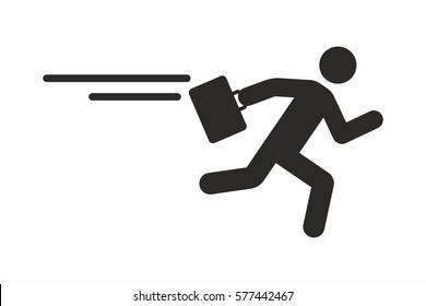 Businessman running with his briefcase