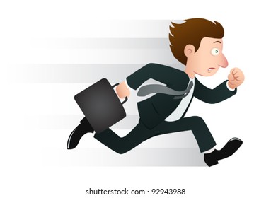businessman running with his briefcase