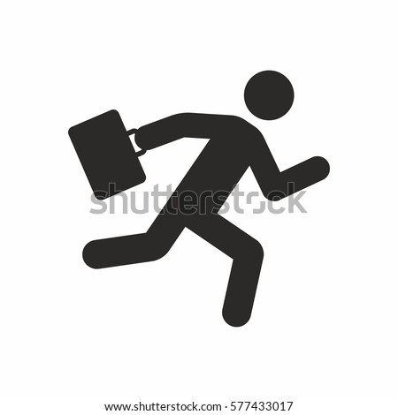 Businessman running with his briefcase