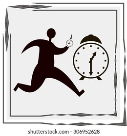 Businessman running with his briefcase, hurry  vector illustration  